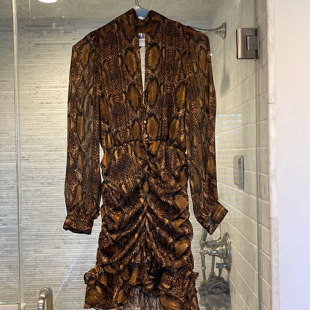 Worn once Zara leopard print dress size extra small